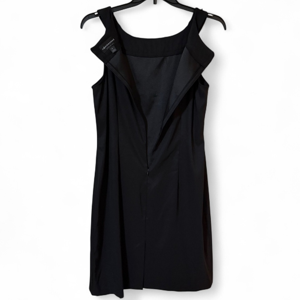 Connected Apparel Black Dress with Embellished Neckline - Picture 4 of 6